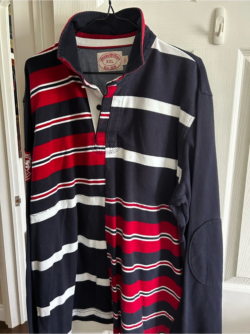 Brooks Brothers Navy, Red & White Striped Collar Shirt